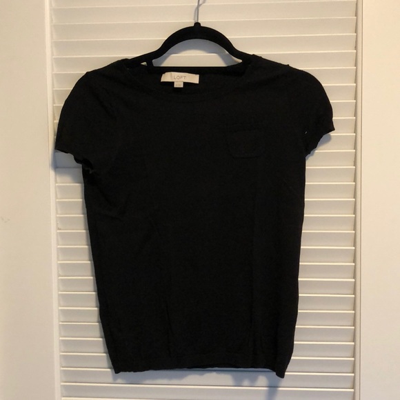 LOFT Tops - Knit black tee LOFT Tops - Knit black tee